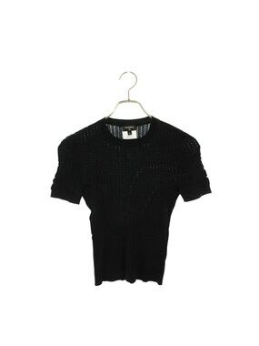 Chanel CC Logo Rib Knit T-Shirt 34 Sweater